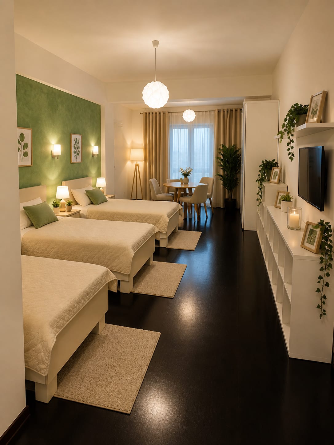 Cameră verde pregătită pentru confortul seniorilor
